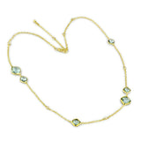 Alamode Gold Brass Necklace with Synthetic Synthetic Glass in Emerald - Alamode - Flyclothing LLC