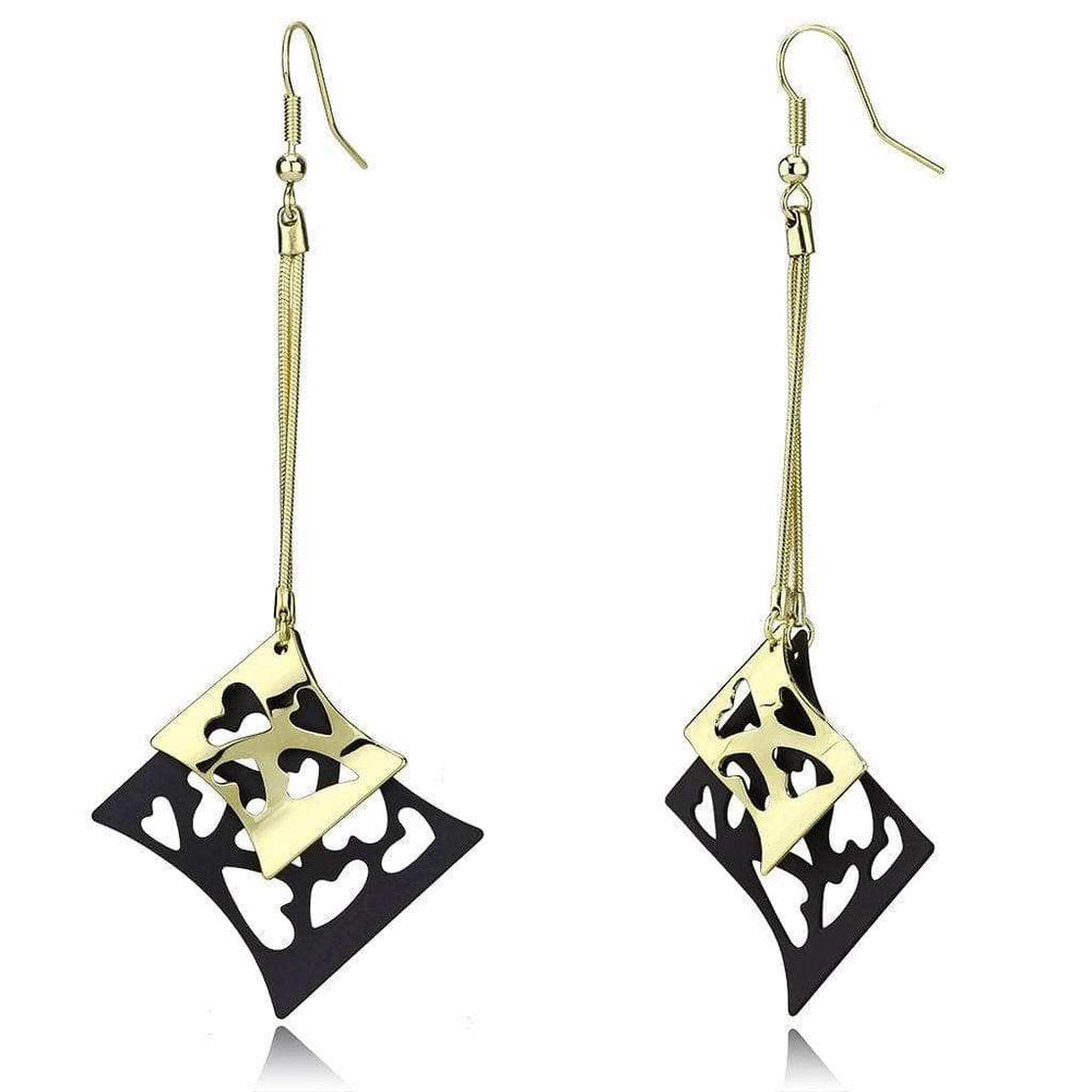 Alamode Gold+Ruthenium Iron Earrings with No Stone - Alamode - Flyclothing LLC
