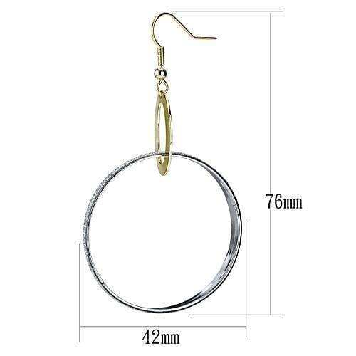 Alamode Reverse Two-Tone Iron Earrings with No Stone - Alamode - Flyclothing LLC