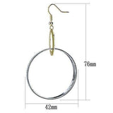 Alamode Reverse Two-Tone Iron Earrings with No Stone - Alamode - Flyclothing LLC