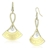 Alamode Gold Iron Earrings with AAA Grade CZ in Clear - Alamode - Flyclothing LLC