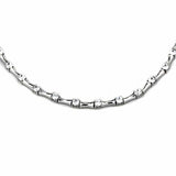 Alamode Rhodium Brass Necklace with AAA Grade CZ in Clear - Alamode - Flyclothing LLC