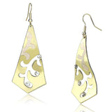 Alamode Gold Iron Earrings with Top Grade Crystal in Clear - Alamode - Flyclothing LLC