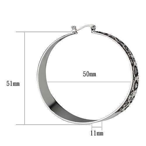 Alamode Rhodium Iron Earrings with No Stone - Alamode - Flyclothing LLC