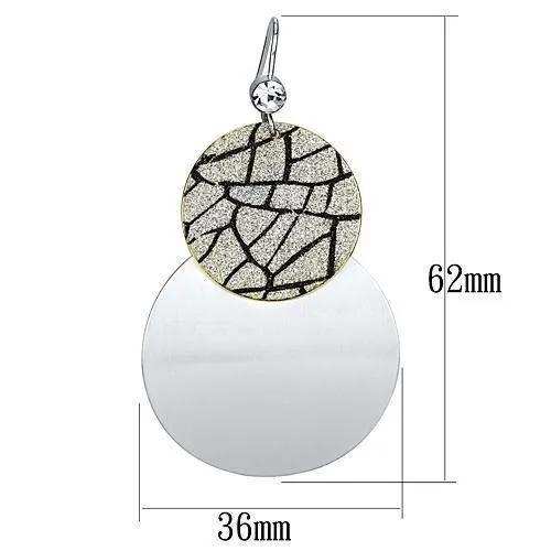 Alamode Gold+Rhodium Iron Earrings with Top Grade Crystal in Clear - Alamode - Flyclothing LLC