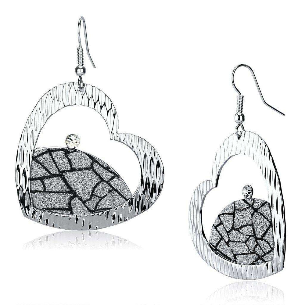 Alamode Rhodium Iron Earrings with Top Grade Crystal in Clear - Alamode - Flyclothing LLC