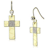 Alamode Gold Iron Earrings with Top Grade Crystal in Clear - Alamode - Flyclothing LLC