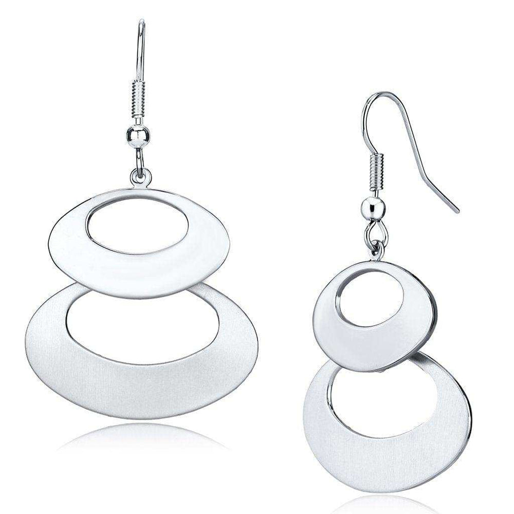 Alamode Matte Rhodium & Rhodium Iron Earrings with No Stone - Alamode - Flyclothing LLC