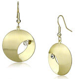 Alamode Matte Gold & Gold Iron Earrings with Top Grade Crystal in Clear - Alamode - Flyclothing LLC
