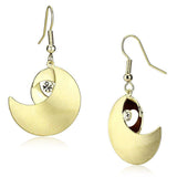 Alamode Matte Gold & Gold Iron Earrings with Top Grade Crystal in Clear - Alamode - Flyclothing LLC