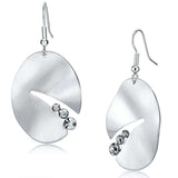 Alamode Matte Rhodium & Rhodium Iron Earrings with Top Grade Crystal in Clear - Alamode - Flyclothing LLC