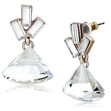 Alamode Rose Gold Iron Earrings with Top Grade Crystal in Clear - Alamode - Flyclothing LLC