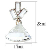 Alamode Rose Gold Iron Earrings with Top Grade Crystal in Clear - Alamode - Flyclothing LLC