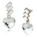 Alamode Rose Gold Iron Earrings with Top Grade Crystal in Clear - Alamode - Flyclothing LLC