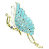 Alamode Flash Gold White Metal Brooches with Top Grade Crystal in Clear - Alamode - Flyclothing LLC