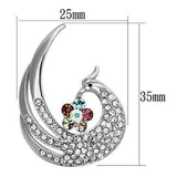 Alamode Imitation Rhodium White Metal Brooches with Top Grade Crystal in Multi Color - Alamode - Flyclothing LLC