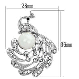 Alamode Imitation Rhodium White Metal Brooches with Synthetic Pearl in White - Alamode - Flyclothing LLC