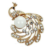 Alamode Flash Rose Gold White Metal Brooches with Synthetic Pearl in White - Alamode - Flyclothing LLC