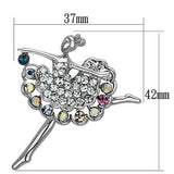 Alamode Imitation Rhodium White Metal Brooches with Top Grade Crystal in Multi Color - Alamode - Flyclothing LLC