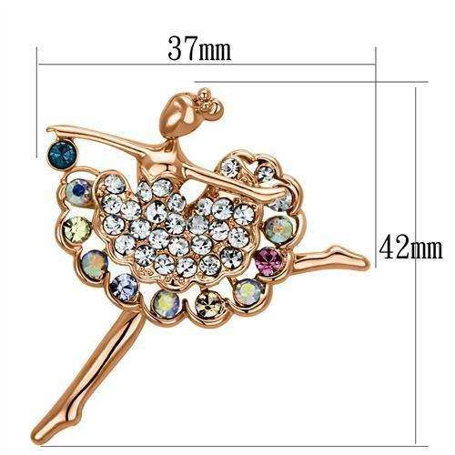 Alamode Flash Rose Gold White Metal Brooches with Top Grade Crystal in Multi Color - Alamode - Flyclothing LLC