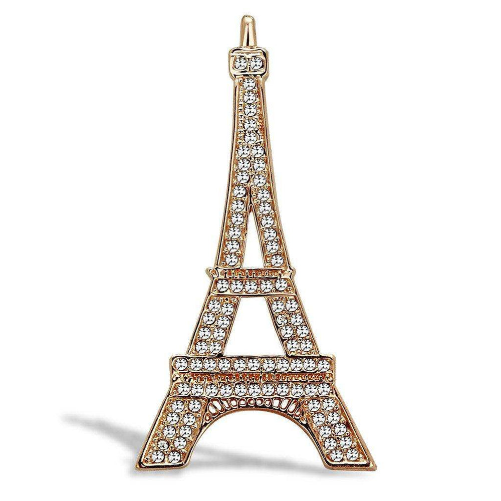 Alamode Flash Rose Gold White Metal Brooches with Top Grade Crystal in Clear - Alamode - Flyclothing LLC