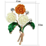 Alamode Flash Rose Gold White Metal Brooches with Synthetic Synthetic Stone in Multi Color - Alamode - Flyclothing LLC
