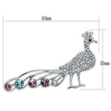 Alamode Imitation Rhodium White Metal Brooches with Top Grade Crystal in Multi Color - Alamode - Flyclothing LLC