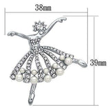 Alamode Imitation Rhodium White Metal Brooches with Synthetic Pearl in White - Alamode - Flyclothing LLC