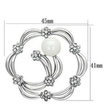 Alamode Imitation Rhodium White Metal Brooches with Synthetic Pearl in White - Alamode - Flyclothing LLC