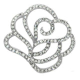 Alamode Imitation Rhodium White Metal Brooches with Top Grade Crystal in Clear - Alamode - Flyclothing LLC