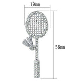 Alamode Imitation Rhodium White Metal Brooches with Top Grade Crystal in Clear - Alamode - Flyclothing LLC