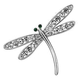 Alamode Imitation Rhodium White Metal Brooches with Top Grade Crystal in Clear - Alamode - Flyclothing LLC