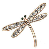 Alamode Flash Rose Gold White Metal Brooches with Top Grade Crystal in Clear - Alamode - Flyclothing LLC