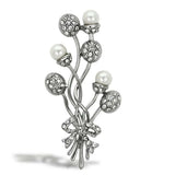 Alamode Imitation Rhodium White Metal Brooches with Synthetic Pearl in White - Alamode - Flyclothing LLC