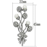 Alamode Imitation Rhodium White Metal Brooches with Synthetic Pearl in White - Alamode - Flyclothing LLC
