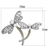 Alamode Imitation Rhodium White Metal Brooches with Synthetic Pearl in White - Alamode - Flyclothing LLC