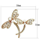 Alamode Flash Rose Gold White Metal Brooches with Synthetic Pearl in White - Alamode - Flyclothing LLC