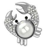 Alamode Imitation Rhodium White Metal Brooches with Synthetic Pearl in White - Alamode - Flyclothing LLC