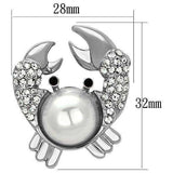 Alamode Imitation Rhodium White Metal Brooches with Synthetic Pearl in White - Alamode - Flyclothing LLC