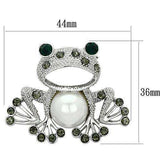 Alamode Imitation Rhodium White Metal Brooches with Synthetic Pearl in White - Alamode - Flyclothing LLC