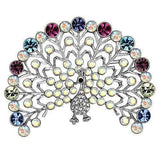 Alamode Imitation Rhodium White Metal Brooches with Top Grade Crystal in Multi Color - Alamode - Flyclothing LLC