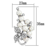 Alamode Imitation Rhodium White Metal Brooches with Synthetic Pearl in White - Alamode - Flyclothing LLC
