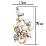 Alamode Flash Rose Gold White Metal Brooches with Synthetic Pearl in White - Alamode - Flyclothing LLC