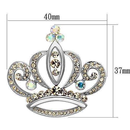 Alamode Imitation Rhodium White Metal Brooches with Top Grade Crystal in Multi Color - Alamode - Flyclothing LLC