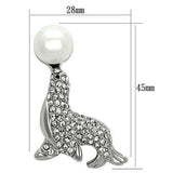 Alamode Imitation Rhodium White Metal Brooches with Synthetic Pearl in White - Alamode - Flyclothing LLC