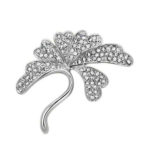 Alamode Flash Rose Gold White Metal Brooches with Top Grade Crystal in Clear - Alamode - Flyclothing LLC