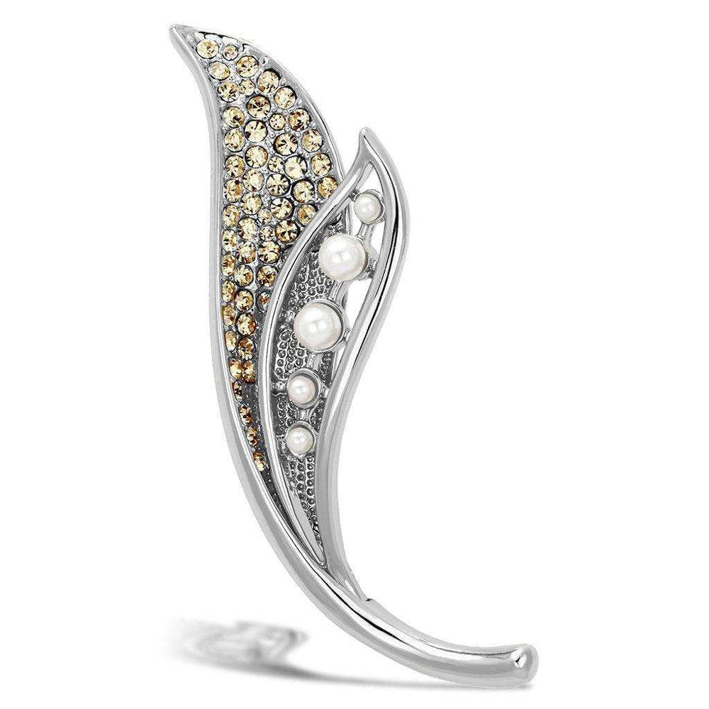 Alamode Flash Rose Gold White Metal Brooches with Synthetic Pearl in White - Alamode - Flyclothing LLC