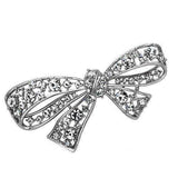Alamode Imitation Rhodium White Metal Brooches with Top Grade Crystal in Clear - Alamode - Flyclothing LLC