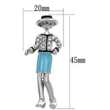 Alamode Imitation Rhodium White Metal Brooches with Top Grade Crystal in Clear - Alamode - Flyclothing LLC