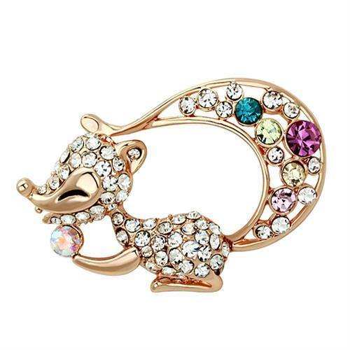 Alamode Flash Rose Gold White Metal Brooches with Top Grade Crystal in Multi Color - Alamode - Flyclothing LLC